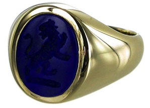 Deep Blue Lapis Lazuli Gemstone Signet Rings - Signets and Cyphers.